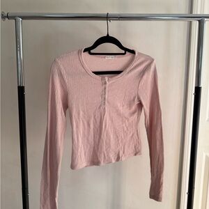 Heart Hips Blush Ribbed Long Sleeve Top